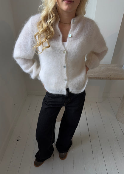Mohair-MAGDA Cardigan - Hvid