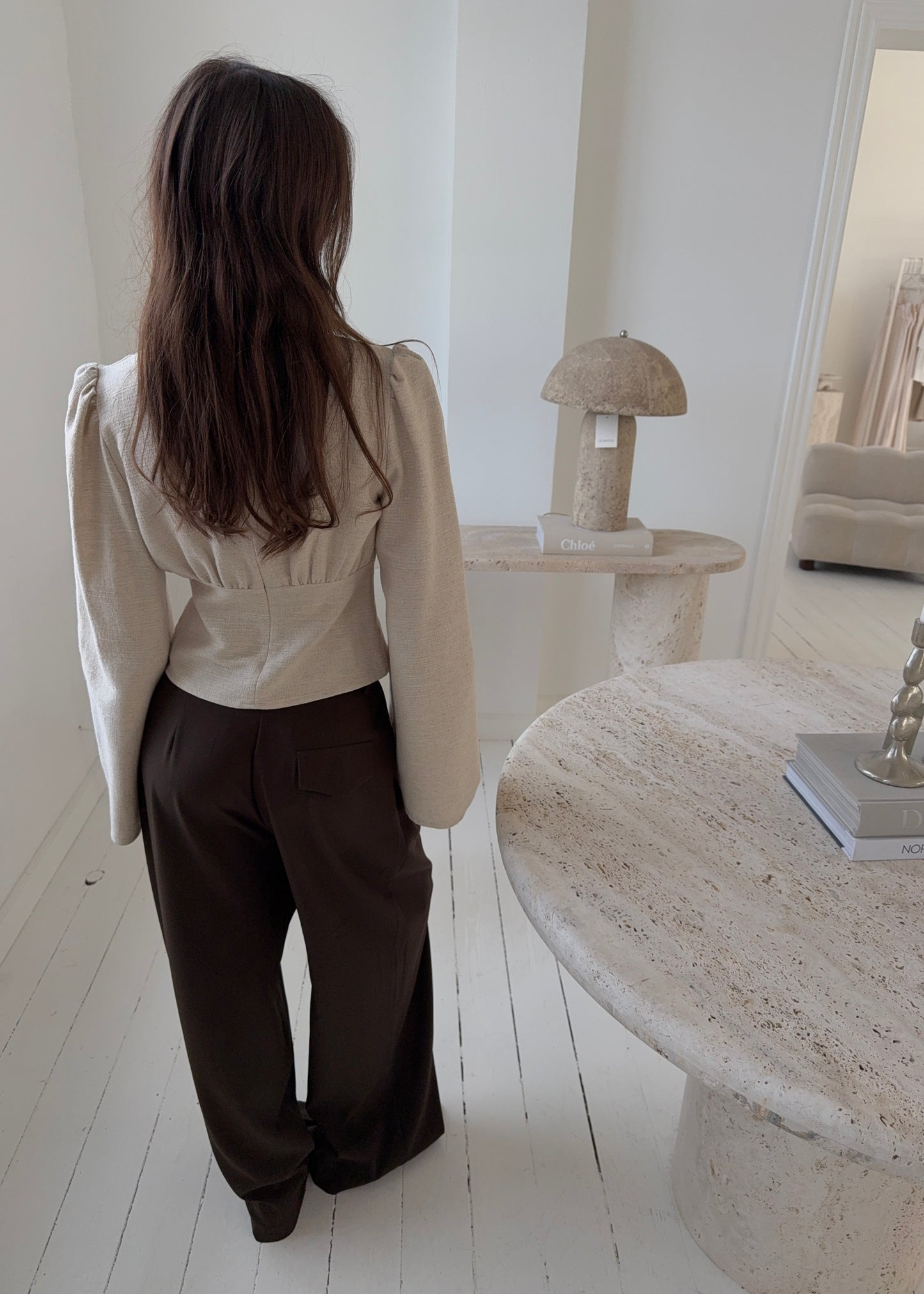 Feline Long Sleeve Shirt - Beige