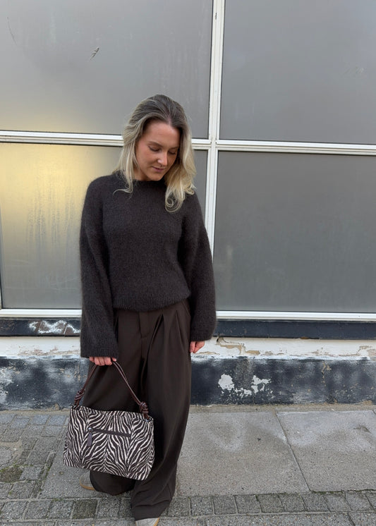 Flora-MAGDA Sweater - Mørkebrun