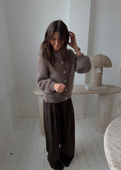 Mohair-MAGDA Cardigan - Brun