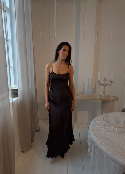 FIONA MAXI DRESS - Brun
