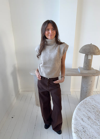 Strik-MAGDA Vest - Beige