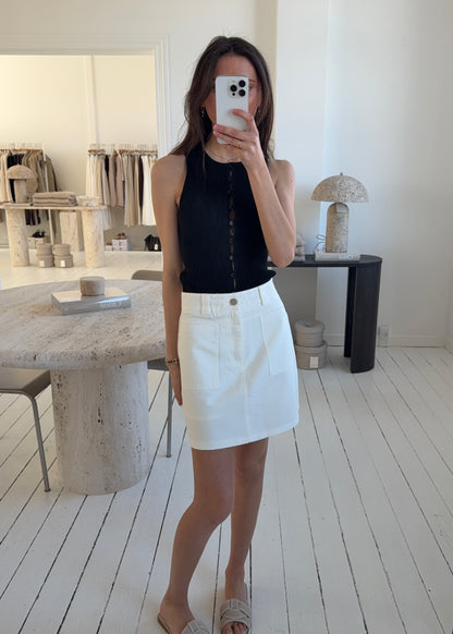 NOIRE MINI SKIRT - Hvid