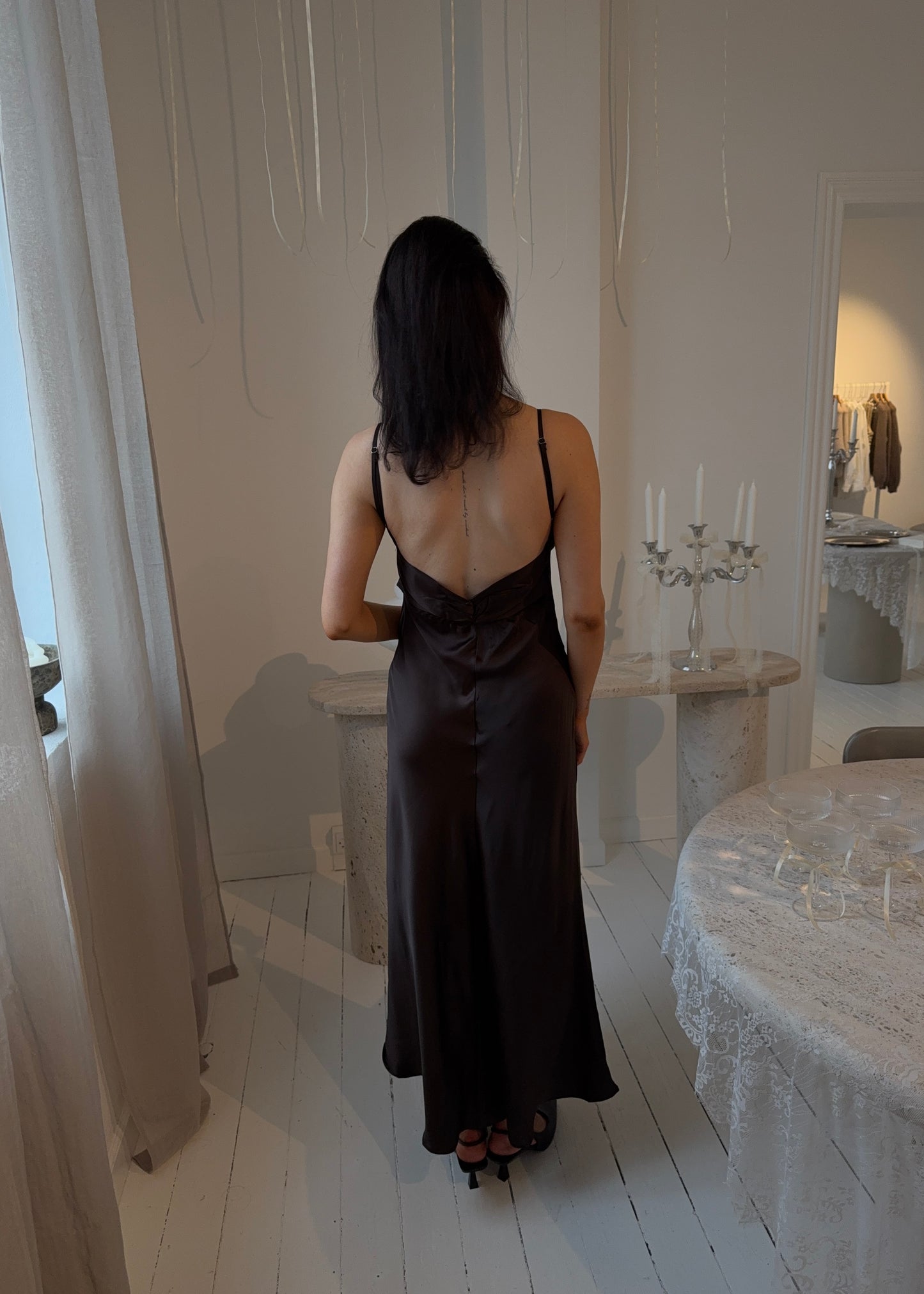 FIONA MAXI DRESS - Brun