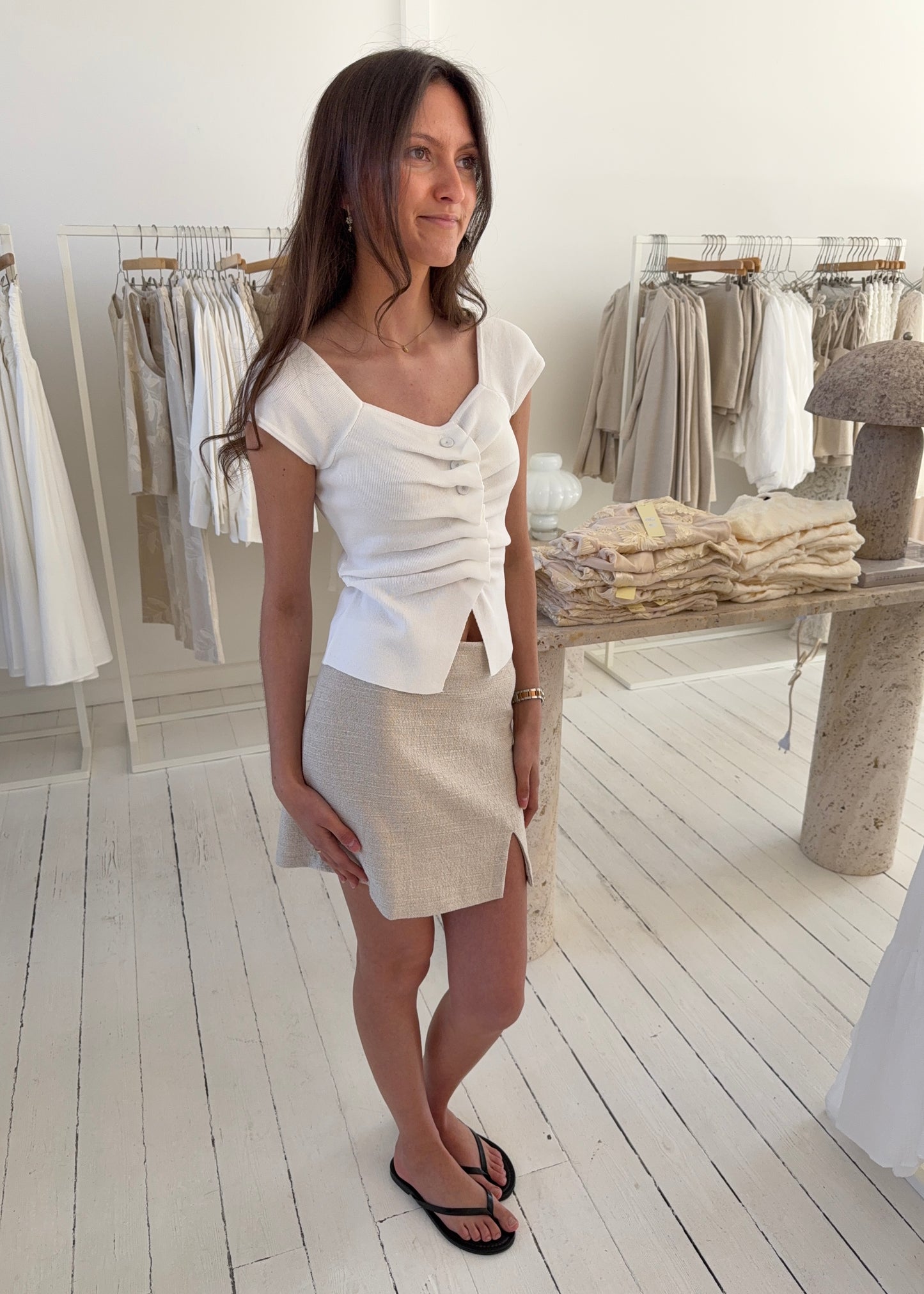 KARLA TOP - Hvid