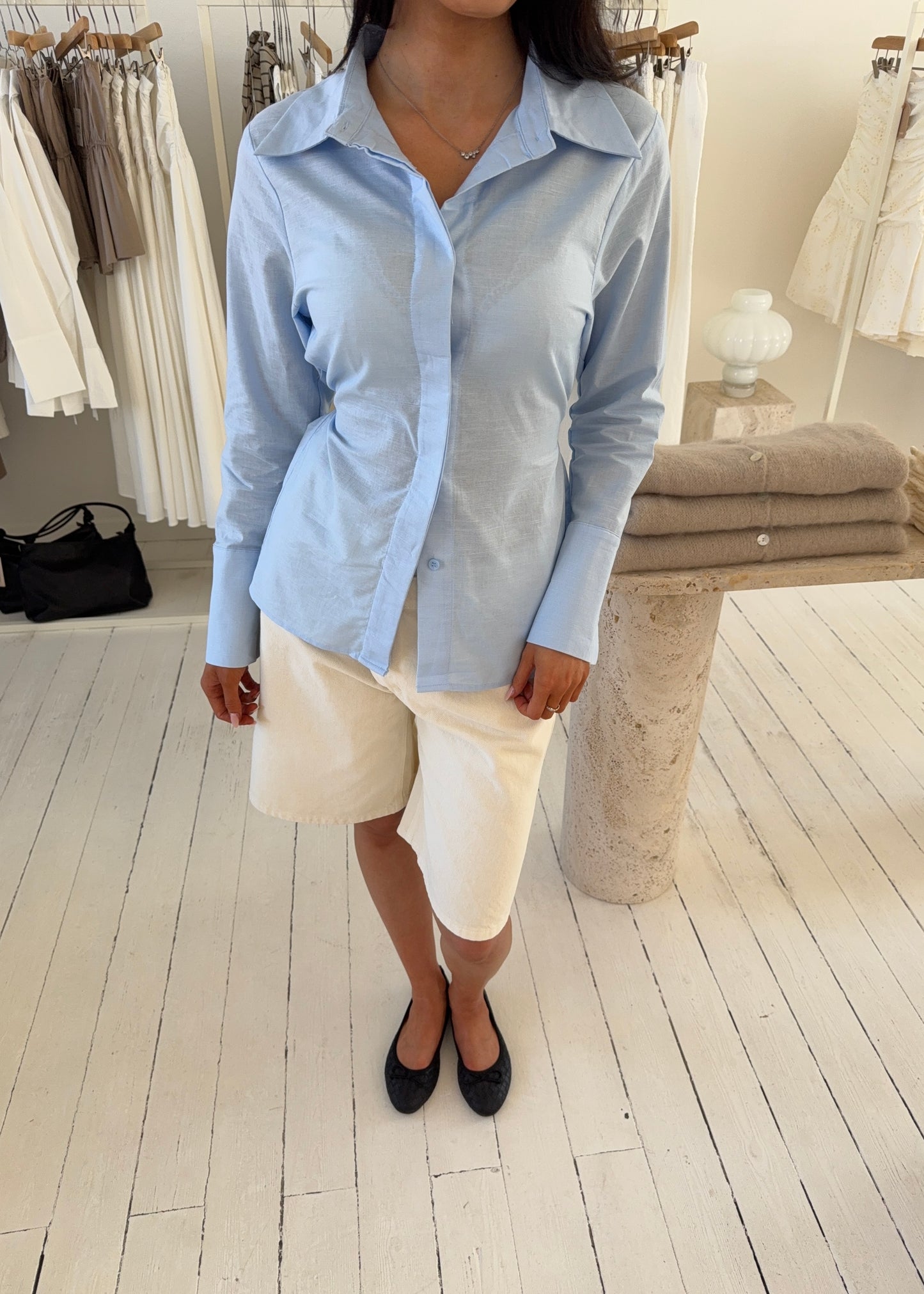 ROSA LINEN SHIRT - Blå
