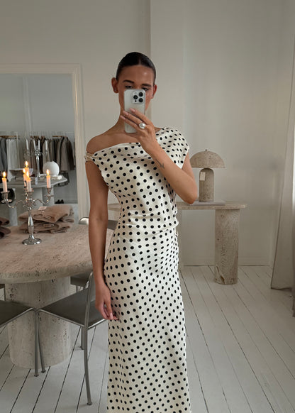 OLINE KJOLE - Sort/Hvid