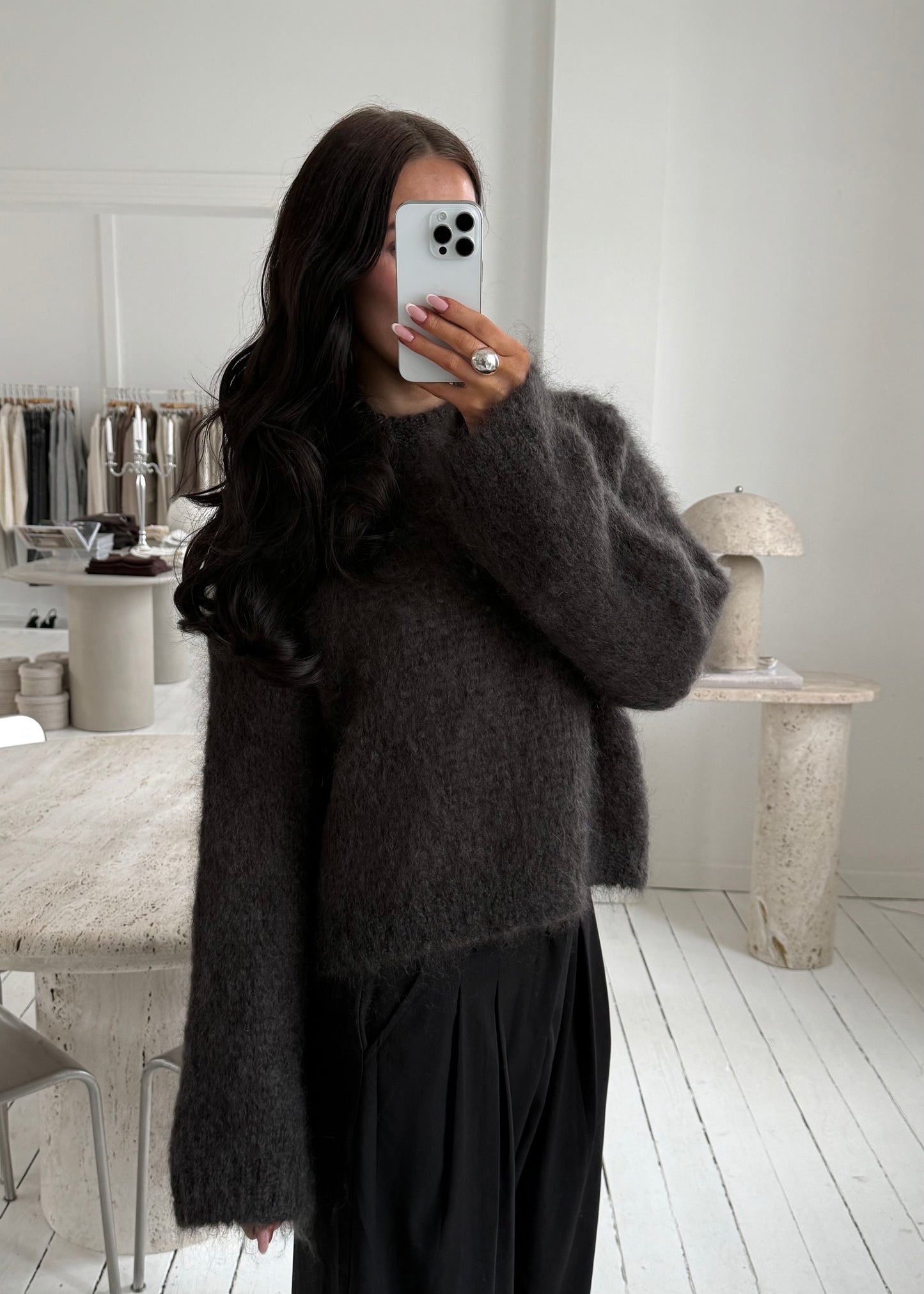 Kaia MOHAIR JUMPER - Mørkebrun