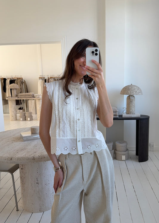 Lily-MAGDA Top - Hvid