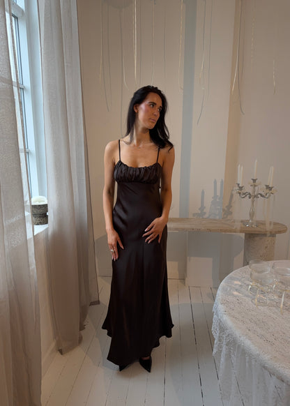 FIONA MAXI DRESS - Brun