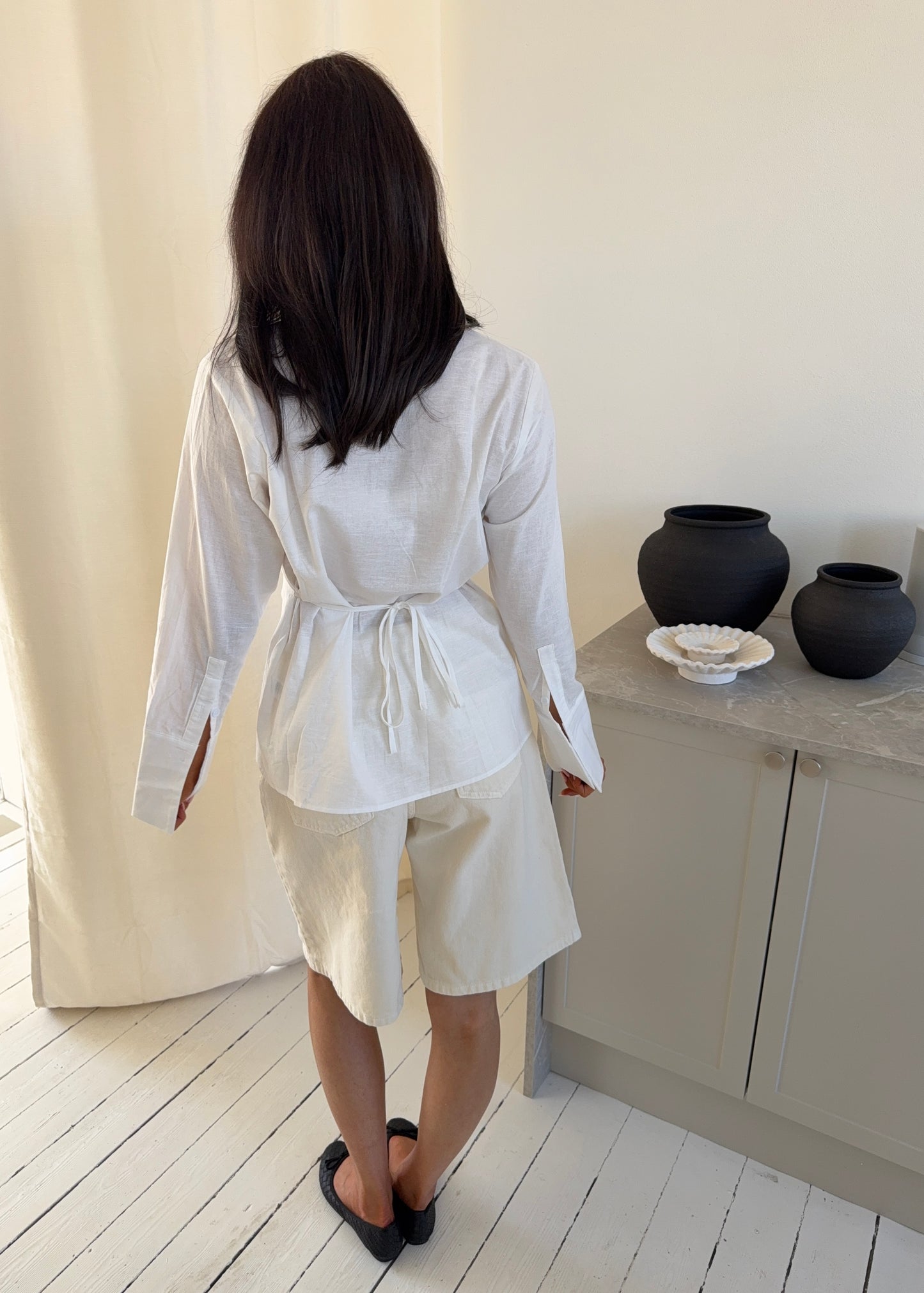 ROSA LINEN SHIRT - Hvid