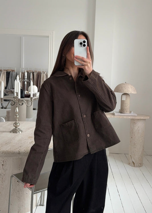 MILLIE DENIM JAKKE - Brun