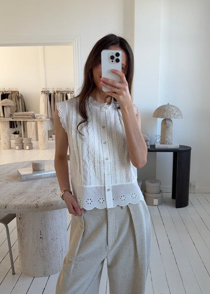 Lily-MAGDA Top - Hvid