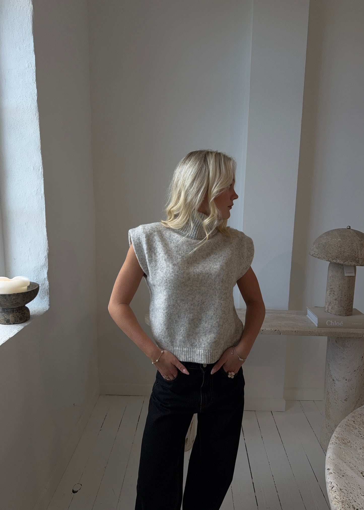 Strik-MAGDA Vest - Grå