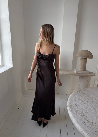 FIONA MAXI DRESS - Brun