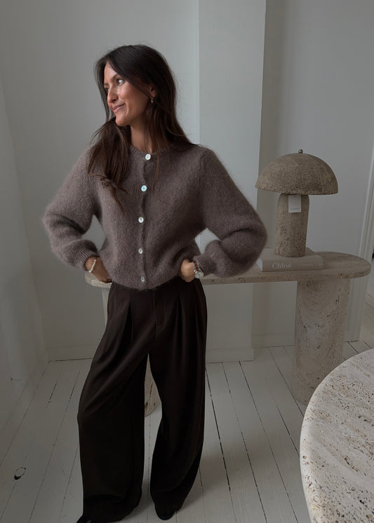 Mohair-MAGDA Cardigan - Brun