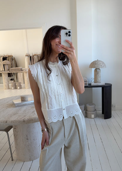 Lily-MAGDA Top - Hvid