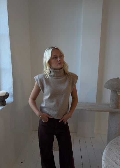 Strik-MAGDA Vest - Beige