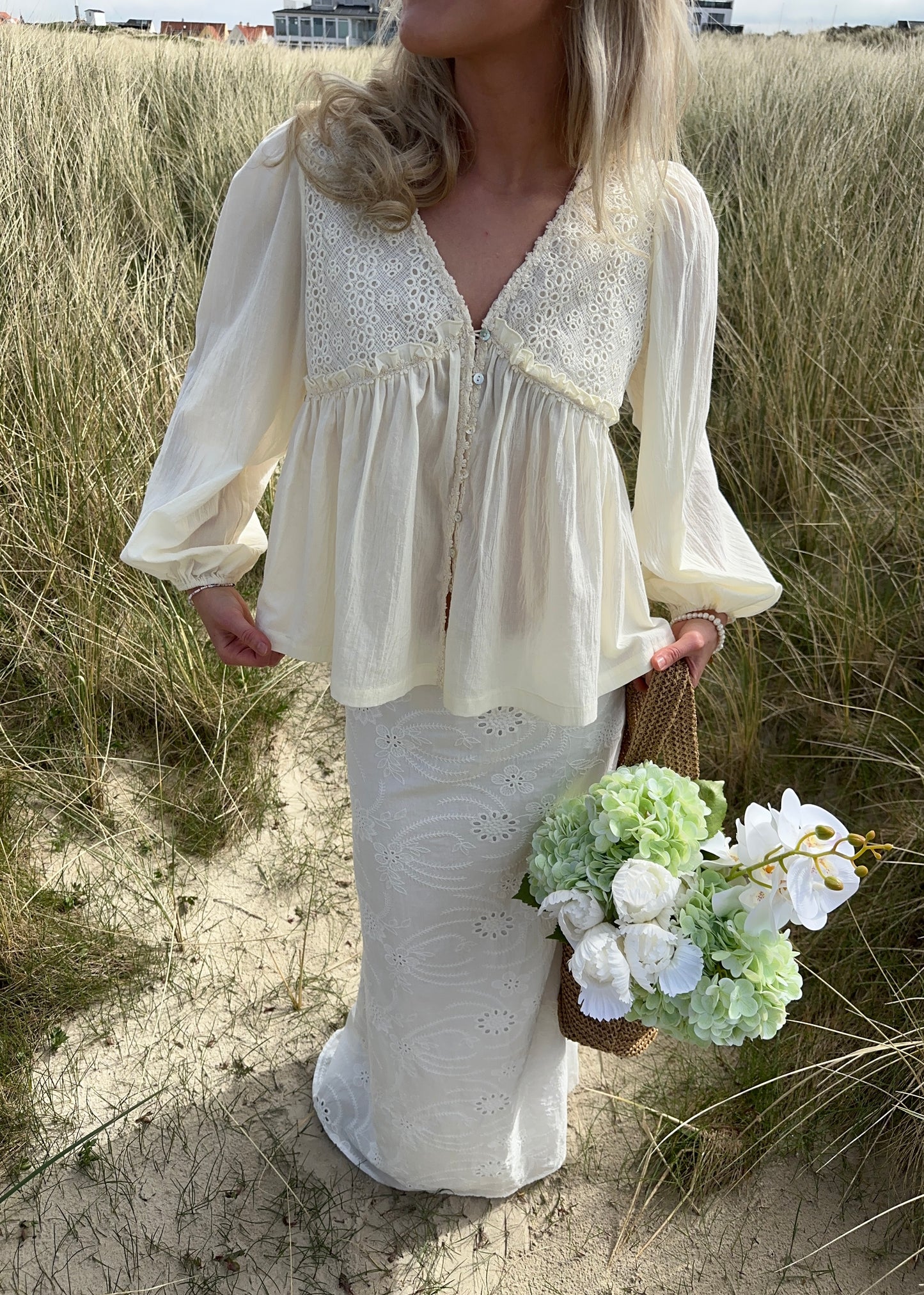 MAGDA SKJORTE - Råhvid