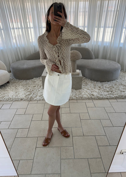 NOIRE MINI SKIRT - Hvid