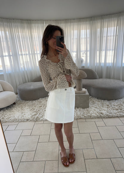 NOIRE MINI SKIRT - Hvid
