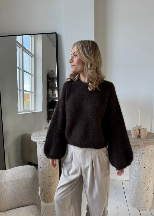 Flora-MAGDA Sweater - Mørkebrun